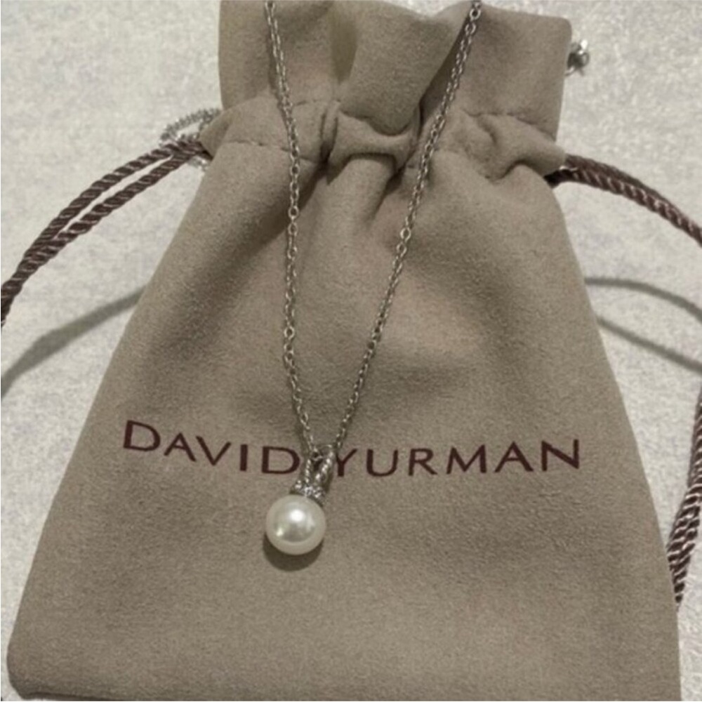David Yurman Silver Pearl Pendant Necklace - White Pearl